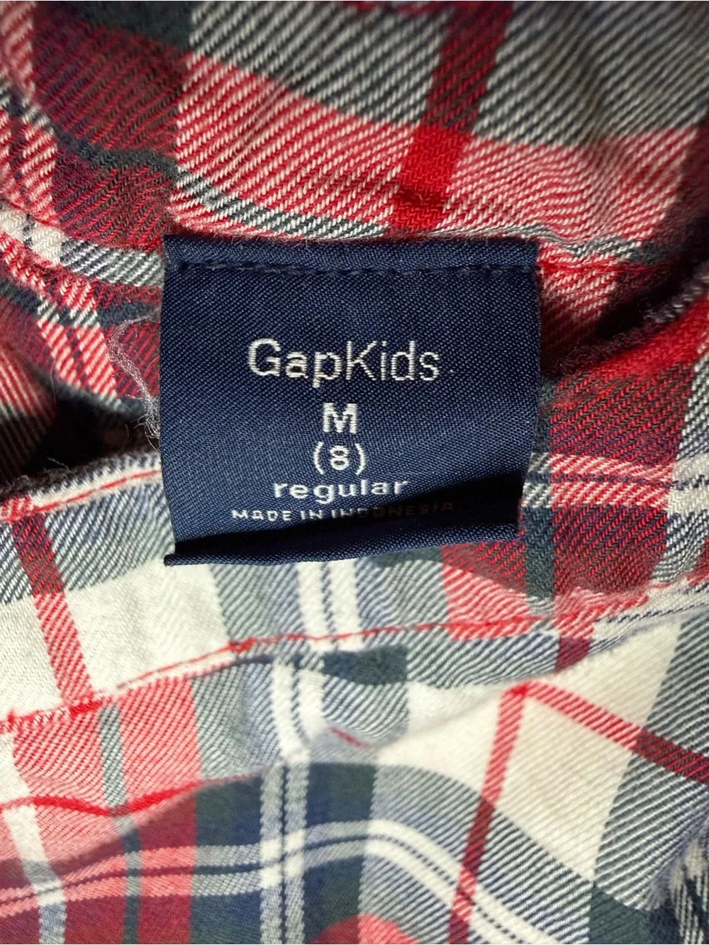 GAP Red White and Navy Plaid Sleeveless Cotton Dress